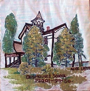 Des Moines School (wooden) quilt square