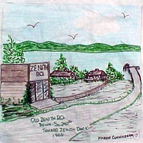 Old Zenith P.O. & Dock quilt square